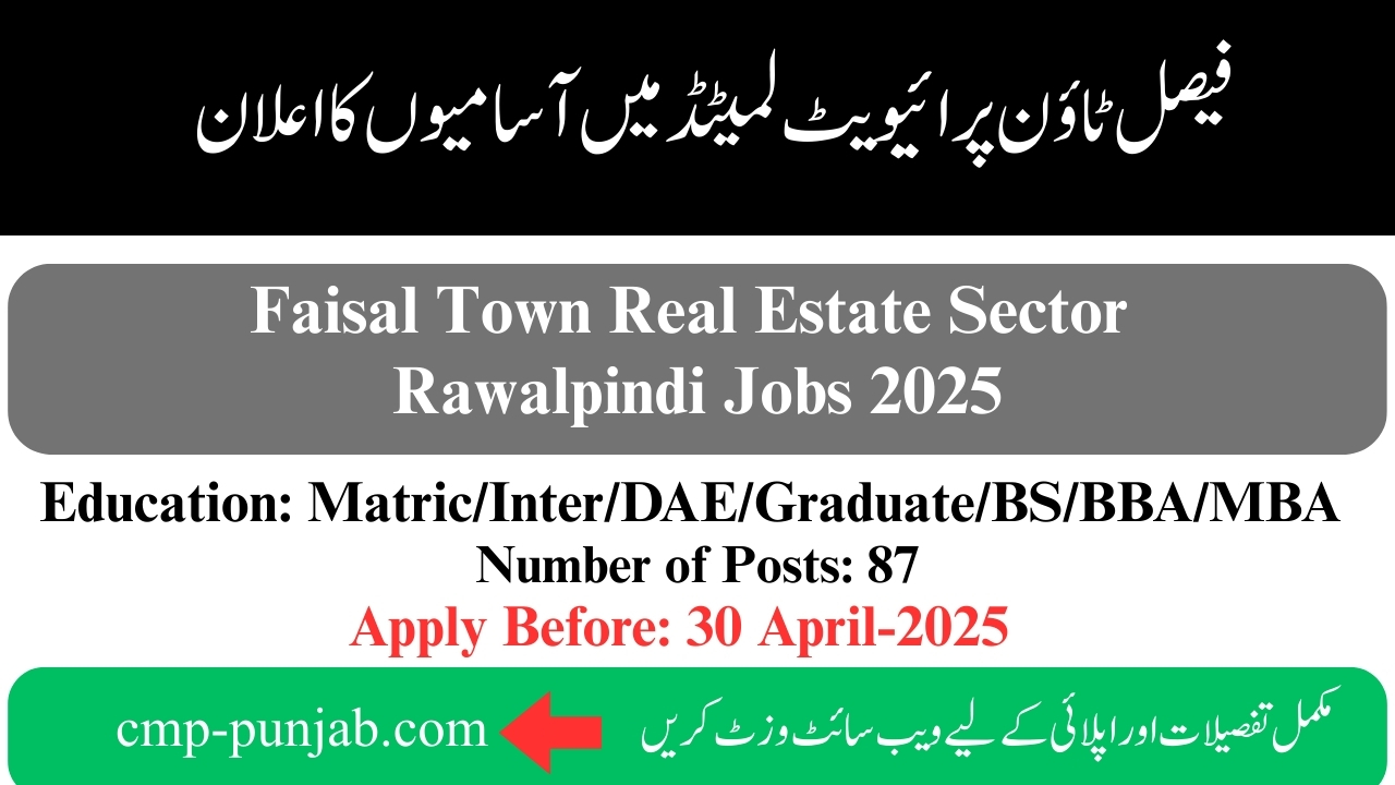 Faisal Town Private Limited Jobs 2025