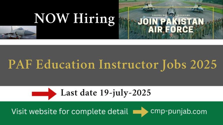 PAF Education Instructor Jobs 2025